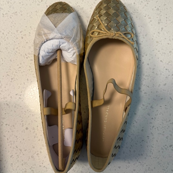 NWOT Loeffler Gold Woven Mary Jane Flats - Picture 4 of 6